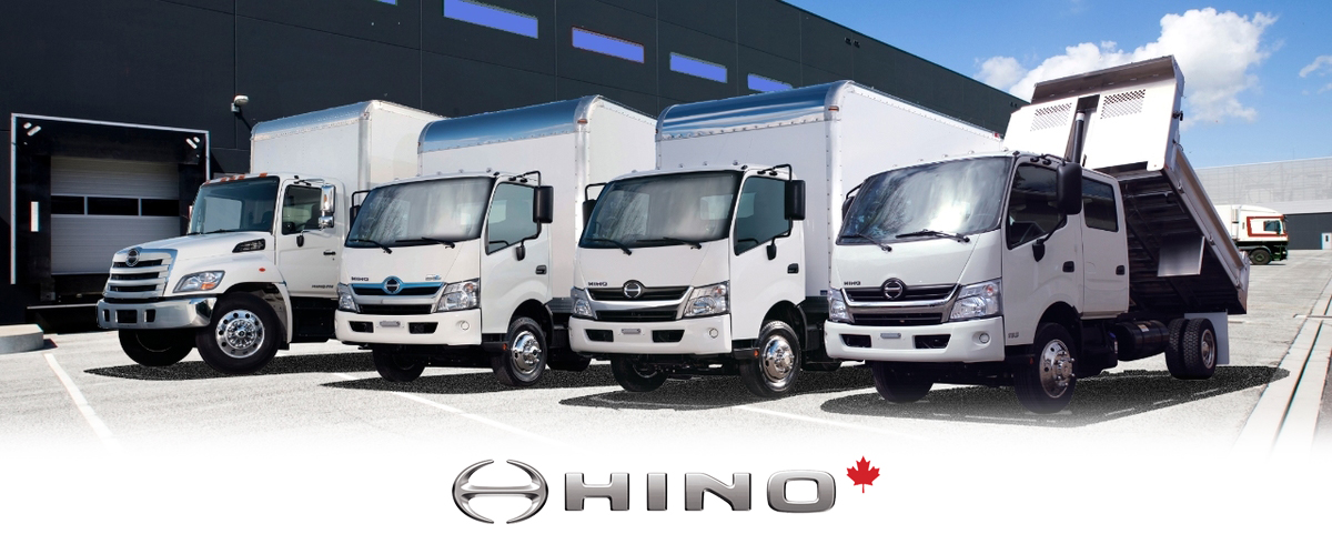 Line up of Hino trucks